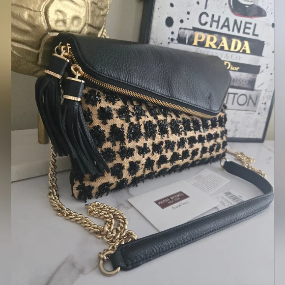 Henri Bendel The Debutant Raffia Clutch Crossbody Bag NWT - Picture 2 of 12